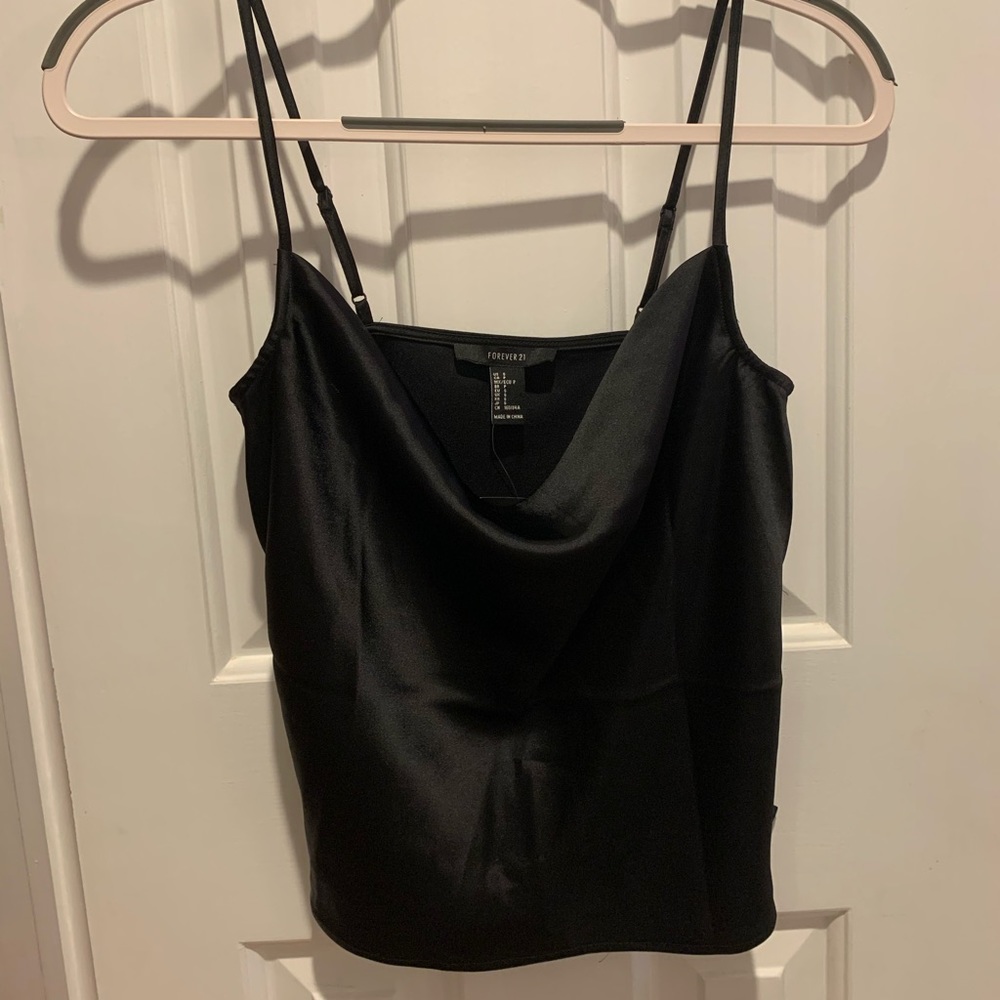 Forever 21 Black Cowl Neck Tank Top NWT